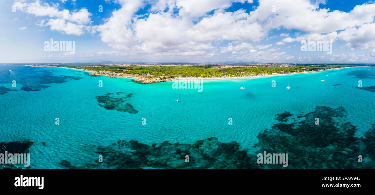 L'Espagne, Îles Baléares, Majorque, Palma, Ses Covetes, Playa es Trenc Banque D'Images