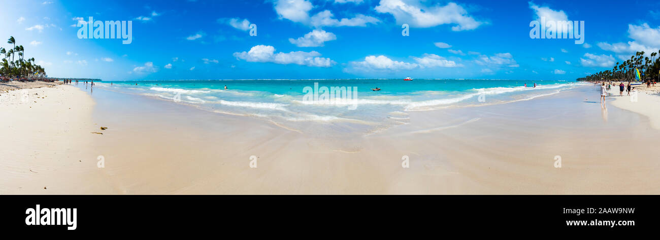 Caraïbes, la République dominicaine, Punta Cana, vue panoramique sur Playa del Cortecito Banque D'Images