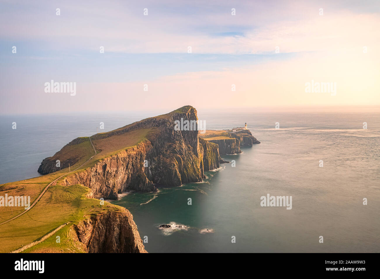 Neist Point Lighthouse, Waterstein, île de Skye, Highlands, Scotland, UK Banque D'Images