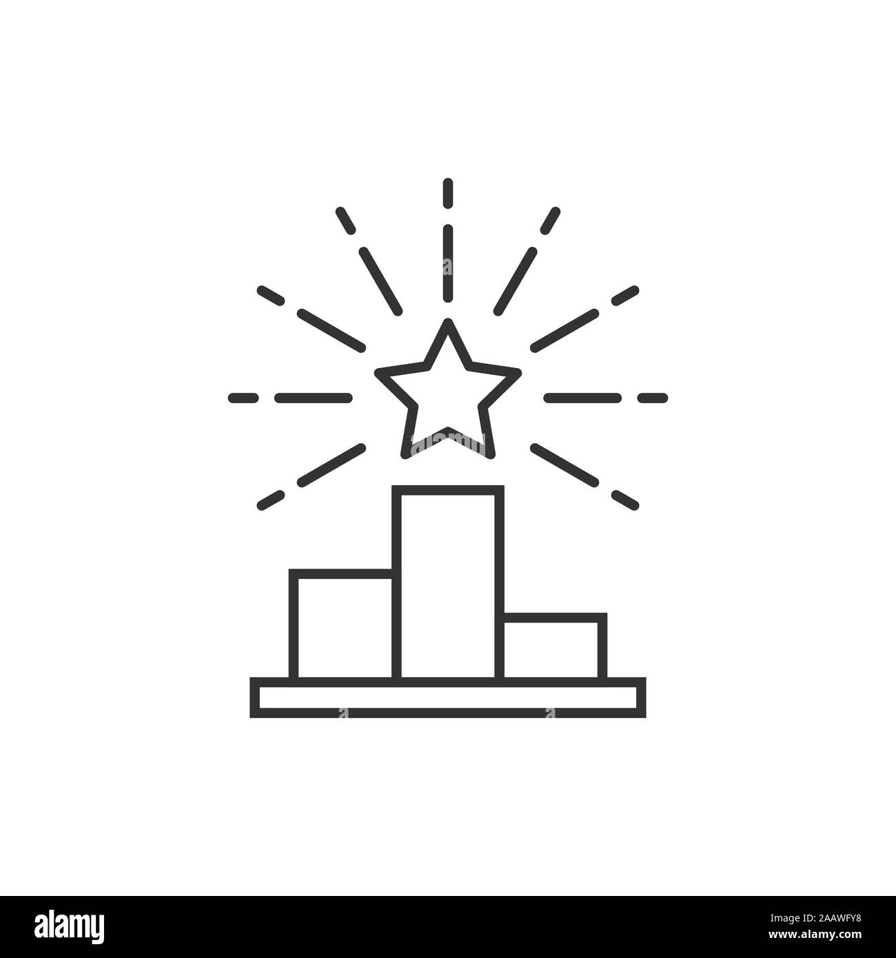 Dans l'icône Podium style plat. Illustration vecteur de socle blanc sur fond isolé. Award concept d'entreprise. Illustration de Vecteur