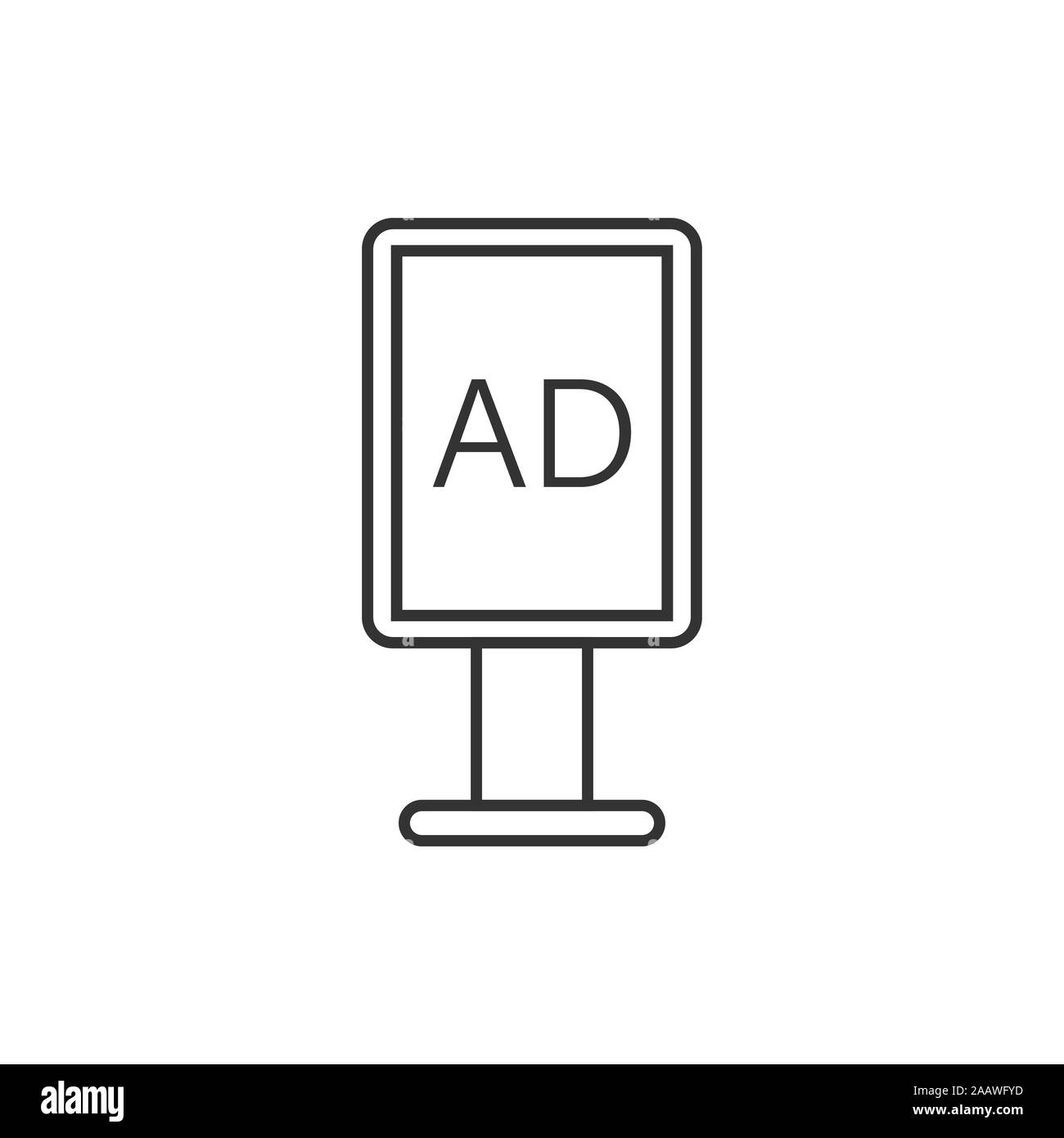 L'icône d'affichage dans le style. Citylight vector illustration d'affichage blanc sur fond isolé. Banner placard concept d'entreprise. Illustration de Vecteur