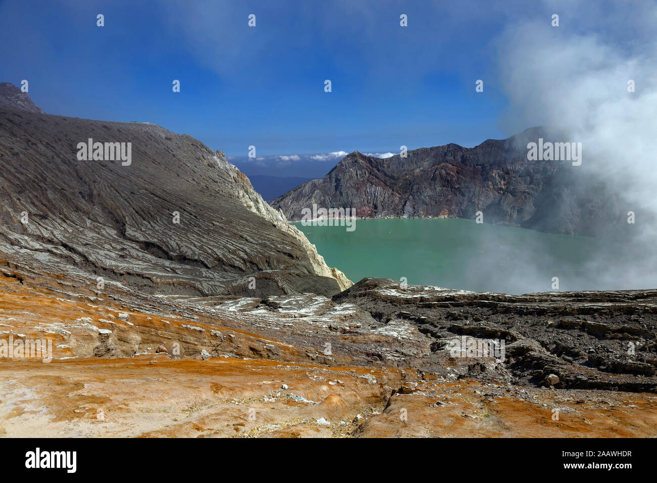 L'Indonésie, Java, vue panoramique du volcan Ijen Banque D'Images