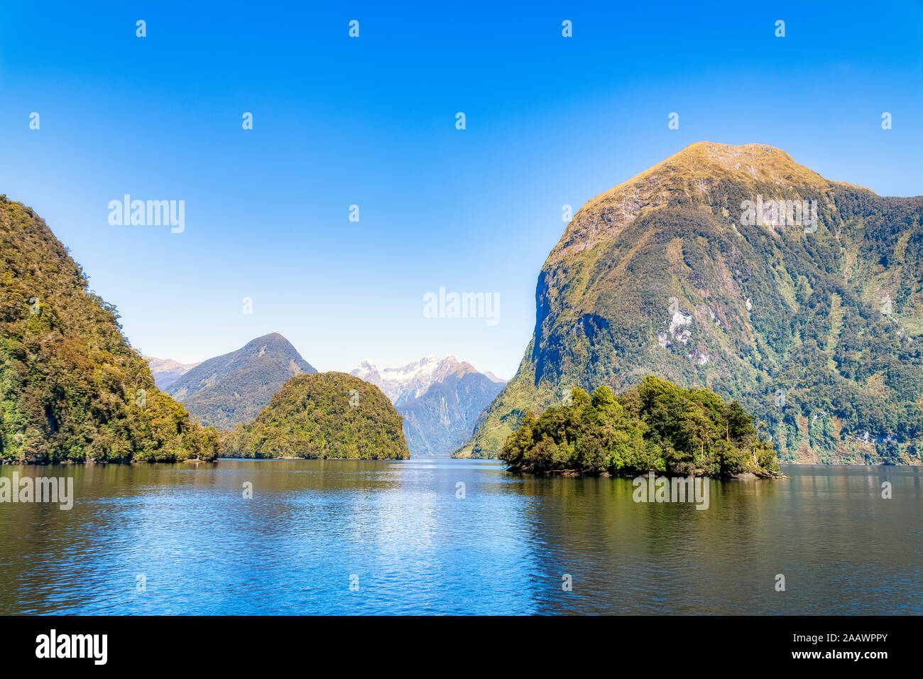Vue panoramique sur son douteux dans le Parc National de Fiordland à Te Anau, île du Sud, Nouvelle-Zélande Banque D'Images