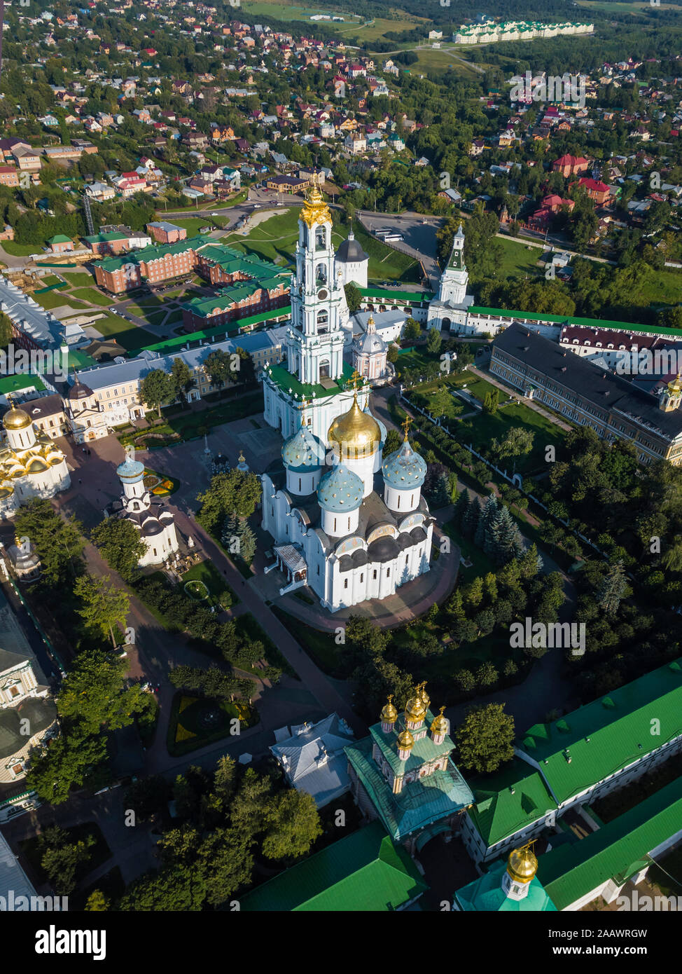 Vue aérienne de la laure de la Trinité Saint Serge, Moscou, Russie Banque D'Images