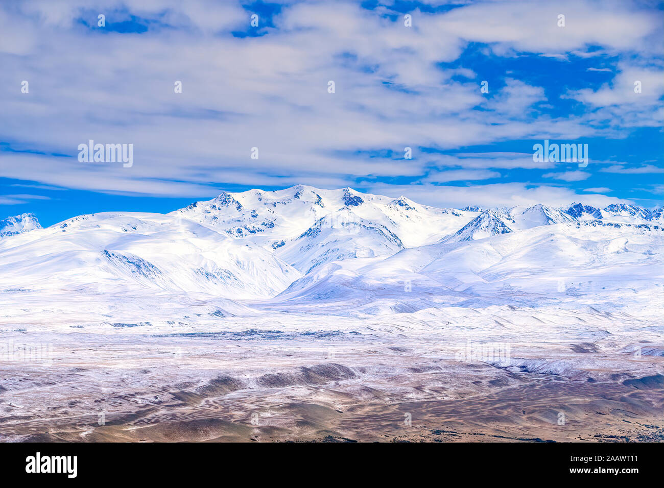 Vue depuis le mont John contre sommet de montagnes du Parc National du Mont Cook, Tekapo, île du Sud, Nouvelle-Zélande Banque D'Images