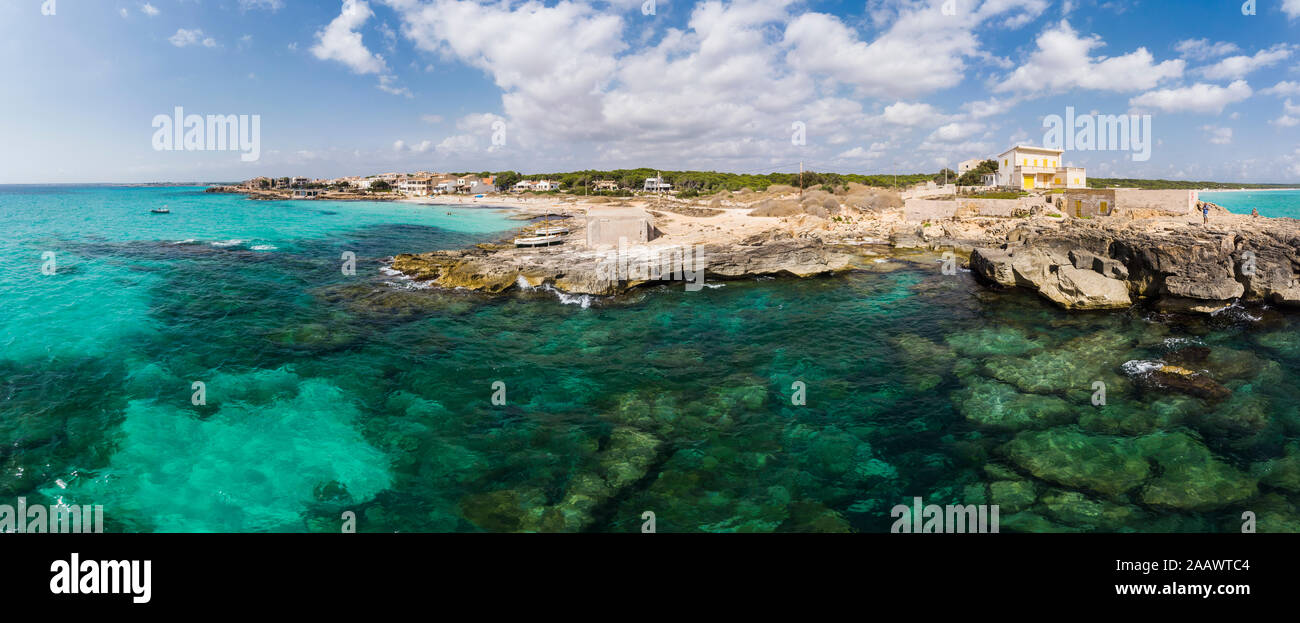 L'Espagne, Îles Baléares, Majorque, Palma, Ses Covetes, Playa es Trenc Banque D'Images