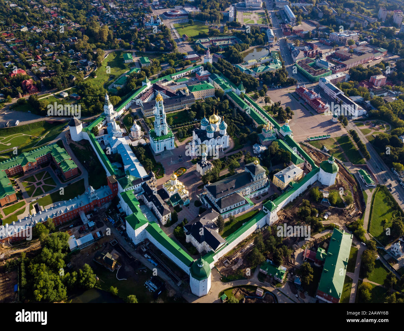 Vue aérienne de la laure de la Trinité Saint Serge, Moscou, Russie Banque D'Images