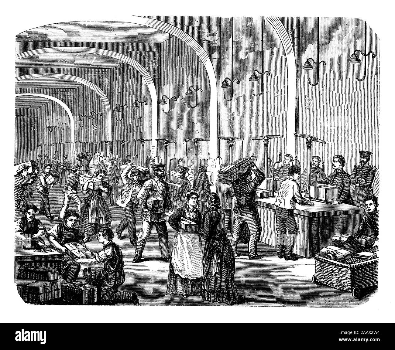 Bureau de poste de paquets à Berlin, la livraison et l'acceptation de services d'expédition Banque D'Images
