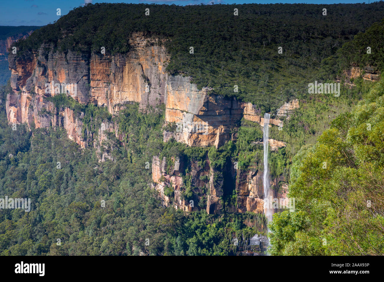 Govetts leap et BRIDAL FALLS dans la région de Blue Mountains National Park, New South Wales, Australie Banque D'Images