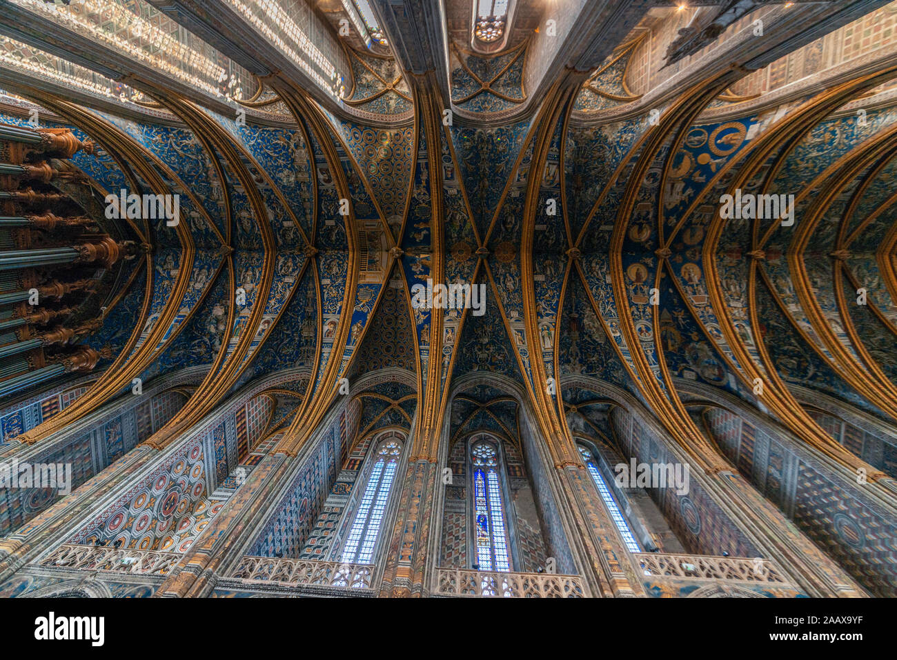 Détail du plafond de St Cecile, Cathadral à Albi, France. Il s'agissait d'un site associé au 13e siècle les hérésies cathares. Banque D'Images