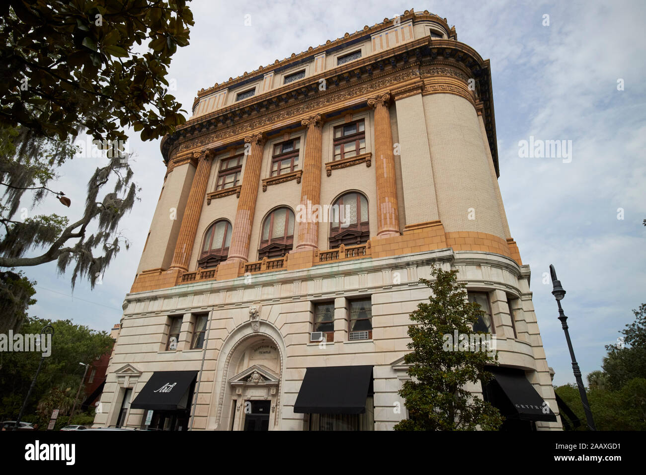 Scottish Rite Masonic Temple historique et gryphon salon de thé savannah georgia usa Banque D'Images