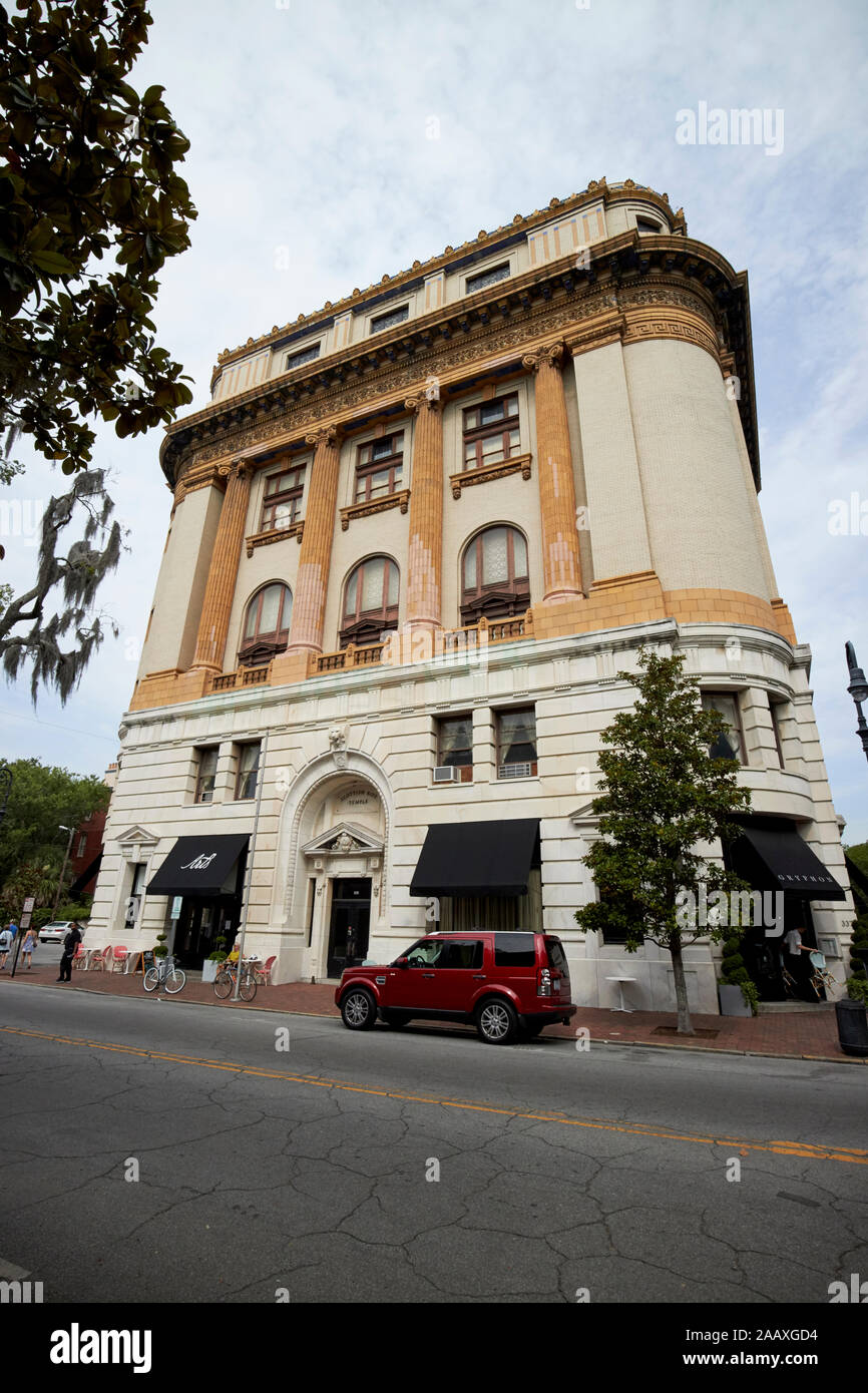 Scottish Rite Masonic Temple historique et gryphon salon de thé savannah georgia usa Banque D'Images