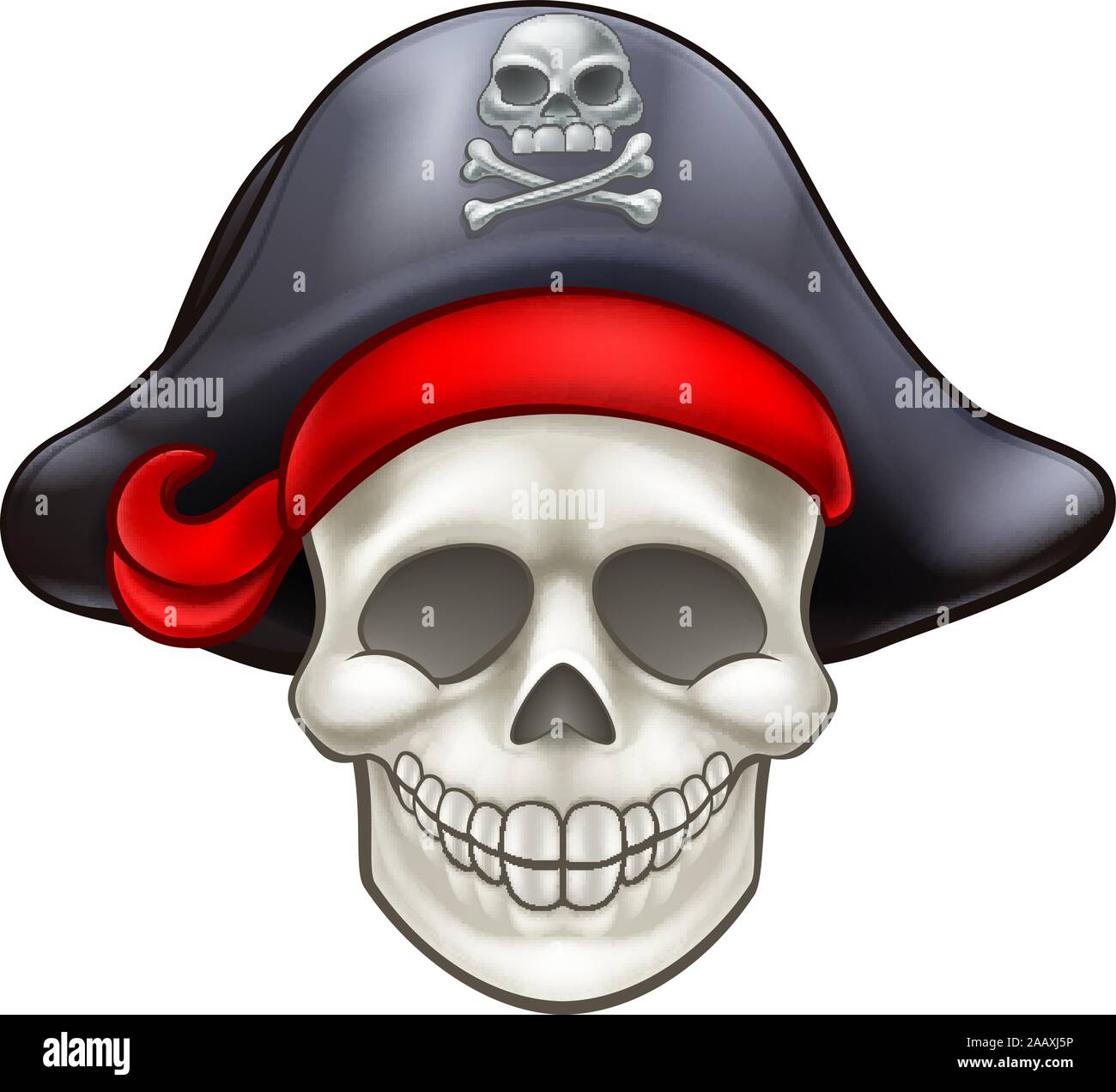 Dessin Animé Pirate crâne Illustration de Vecteur