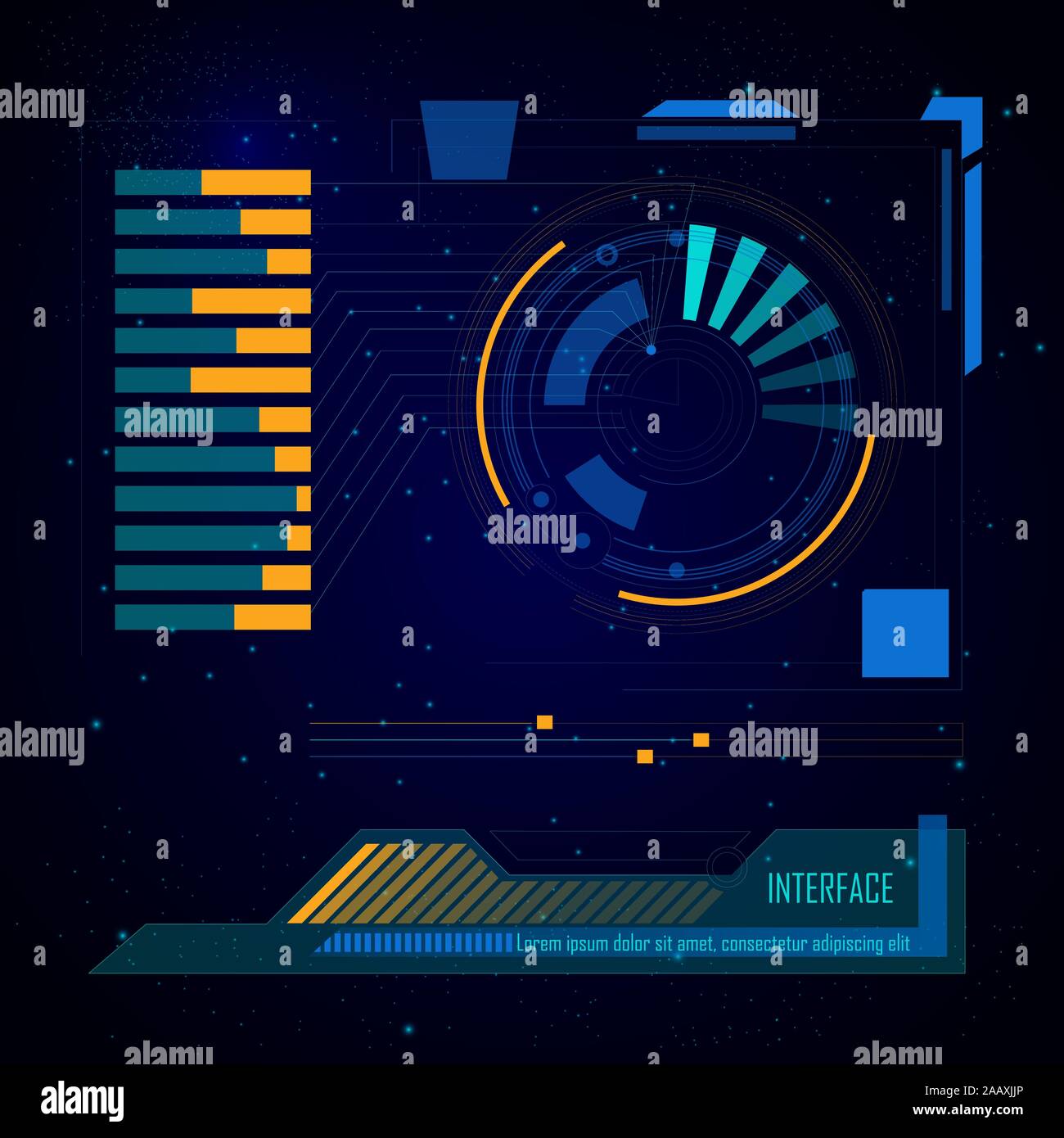 Spaceship sci-fi, l'interface utilisateur cible numérique et des graphiques  Image Vectorielle Stock - Alamy