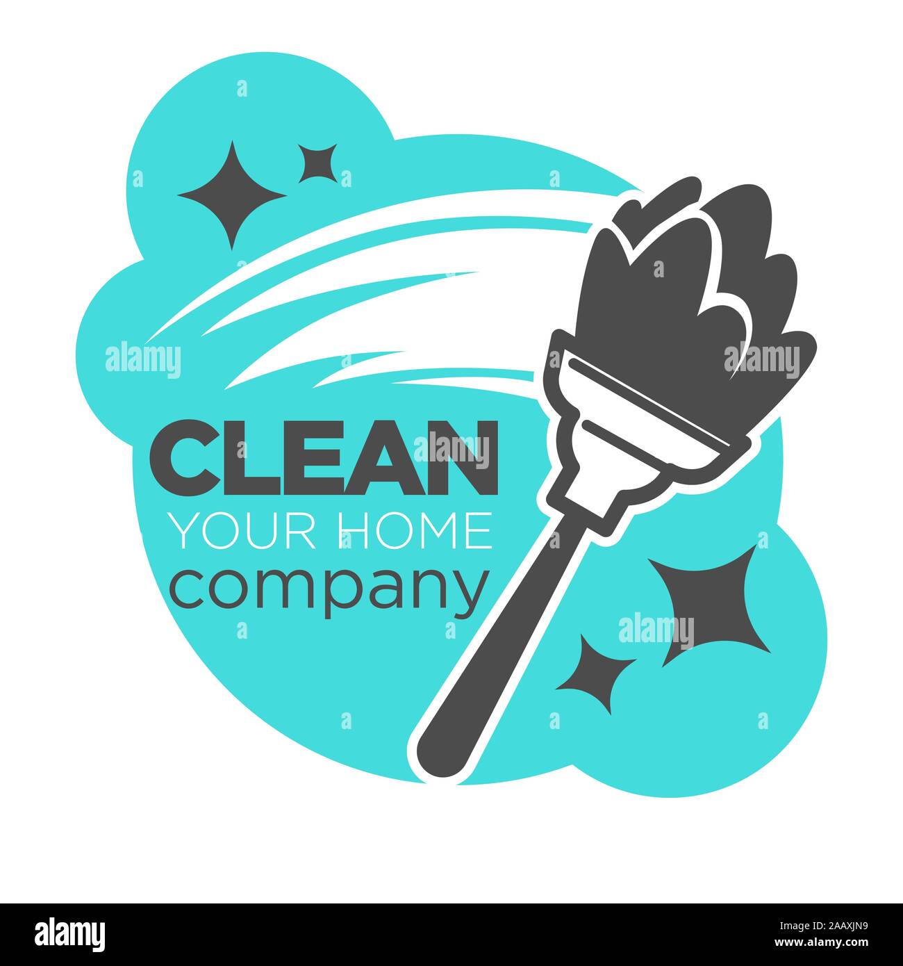Duster et la poussière d'essuyer, nettoyer l'icône isolé de l'entreprise Illustration de Vecteur