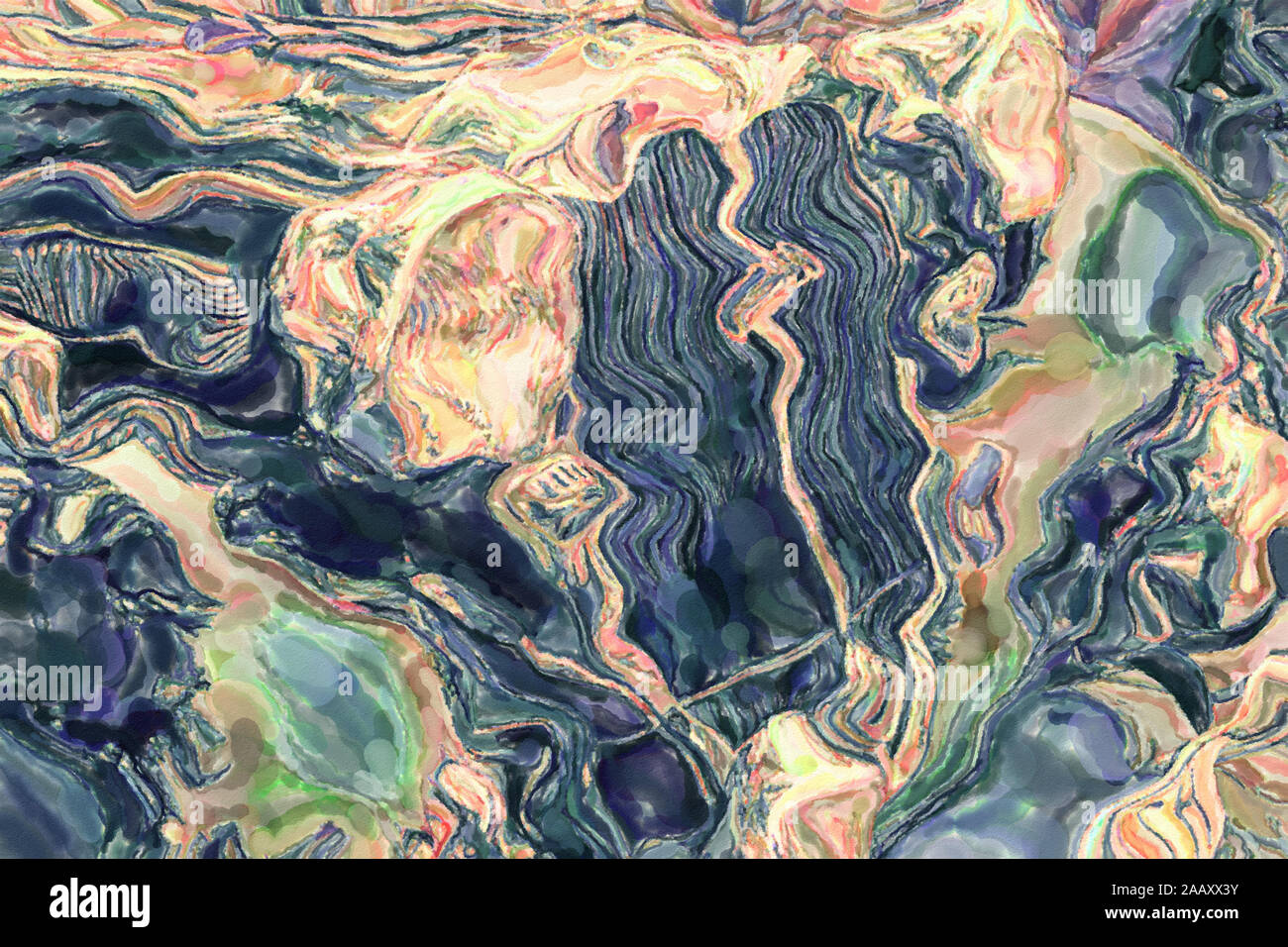 Illustration à l'aquarelle : de l'avant d'une voiture noire. Banque D'Images