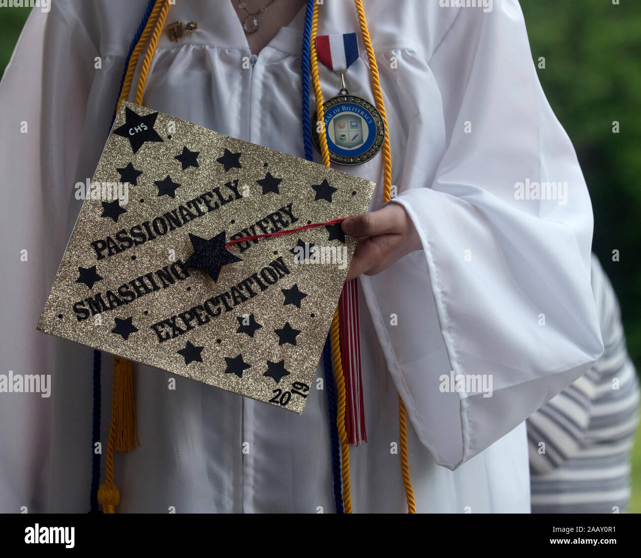 Graduation cap avec message d'inspiration Banque D'Images