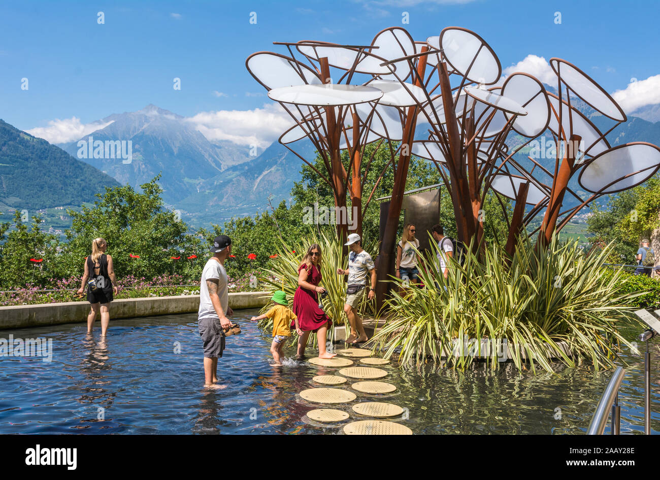 Le Jardin botanique château de Trauttmansdorff, Meran en Trentino Alto Adige, Italie du nord, l'Europe, Banque D'Images