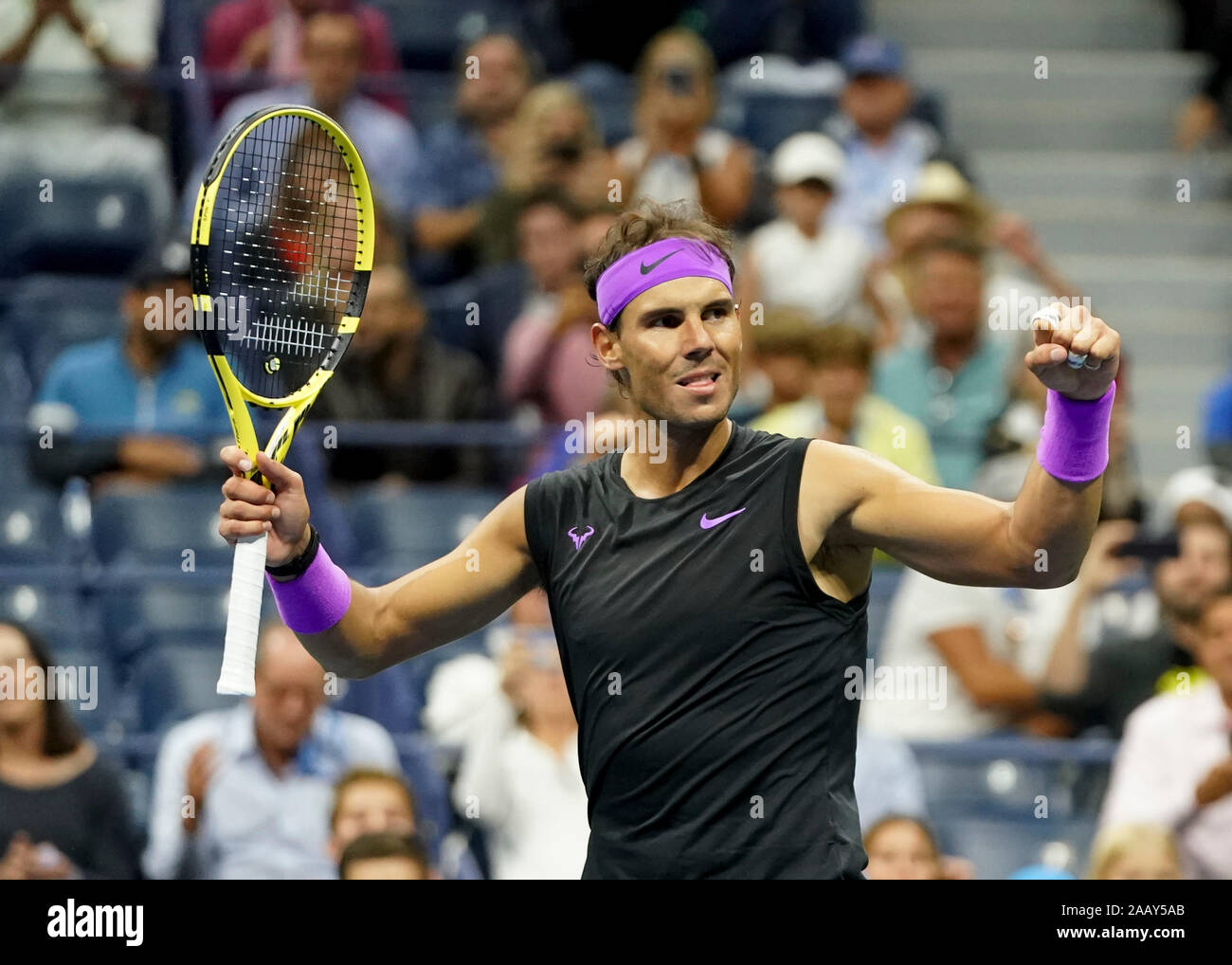 Joueur de tennis espagnol Rafael Nadal célèbre vicytory au cours de 2019 US  Open de tennis, New York City, New York State, USA Photo Stock - Alamy