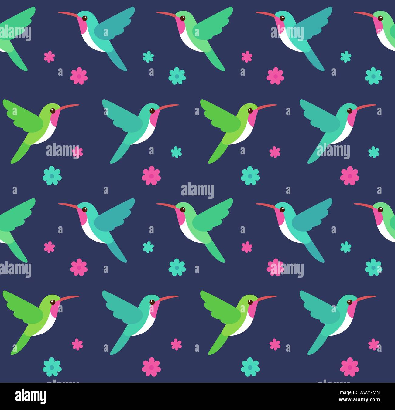 Les colibris et fleurs motif transparent. Floral background avec colibri oiseaux, nature tropicale illustration vectorielle. Illustration de Vecteur