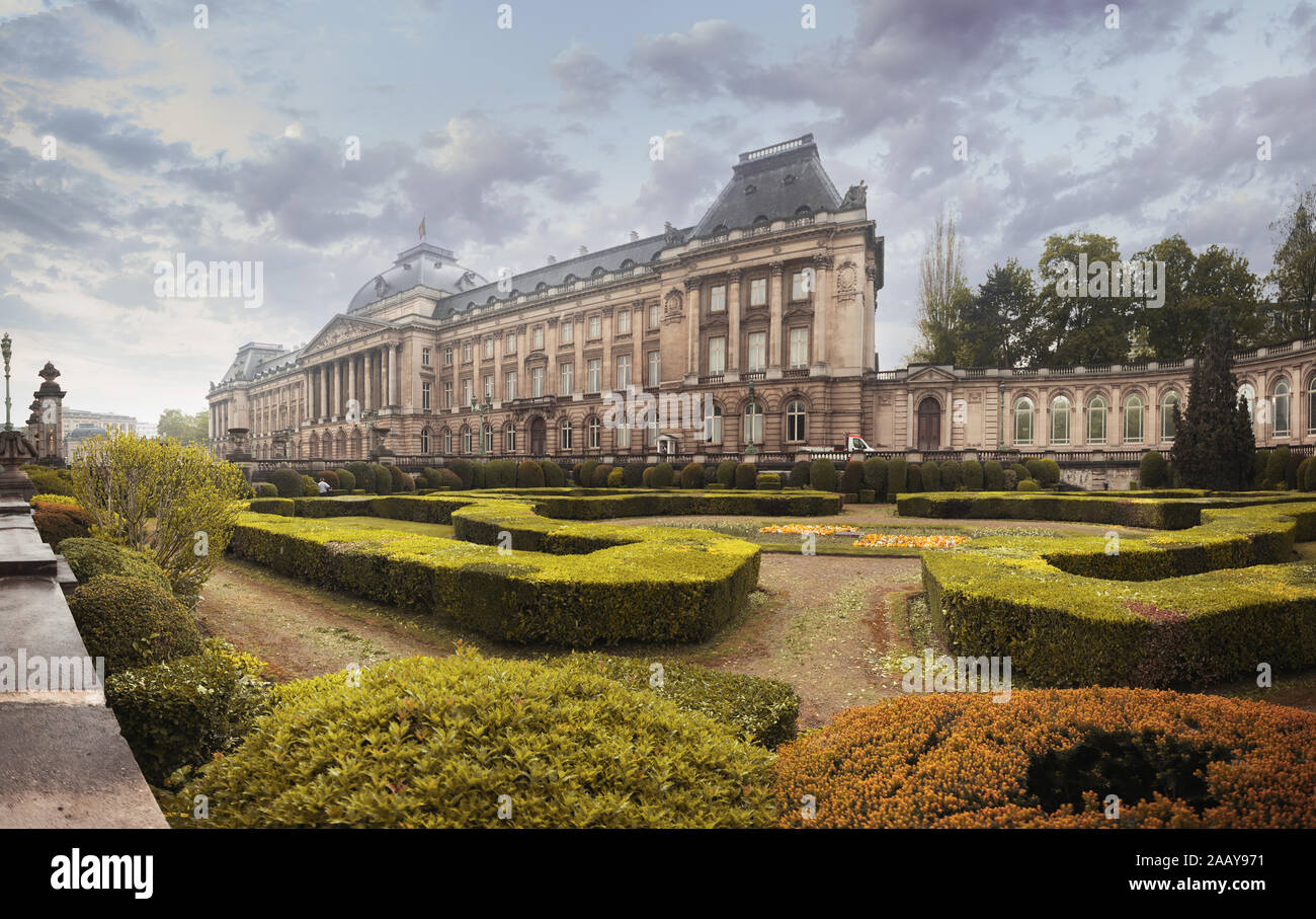 Palais Royal et jardin à Bruxelles, Belgique Banque D'Images
