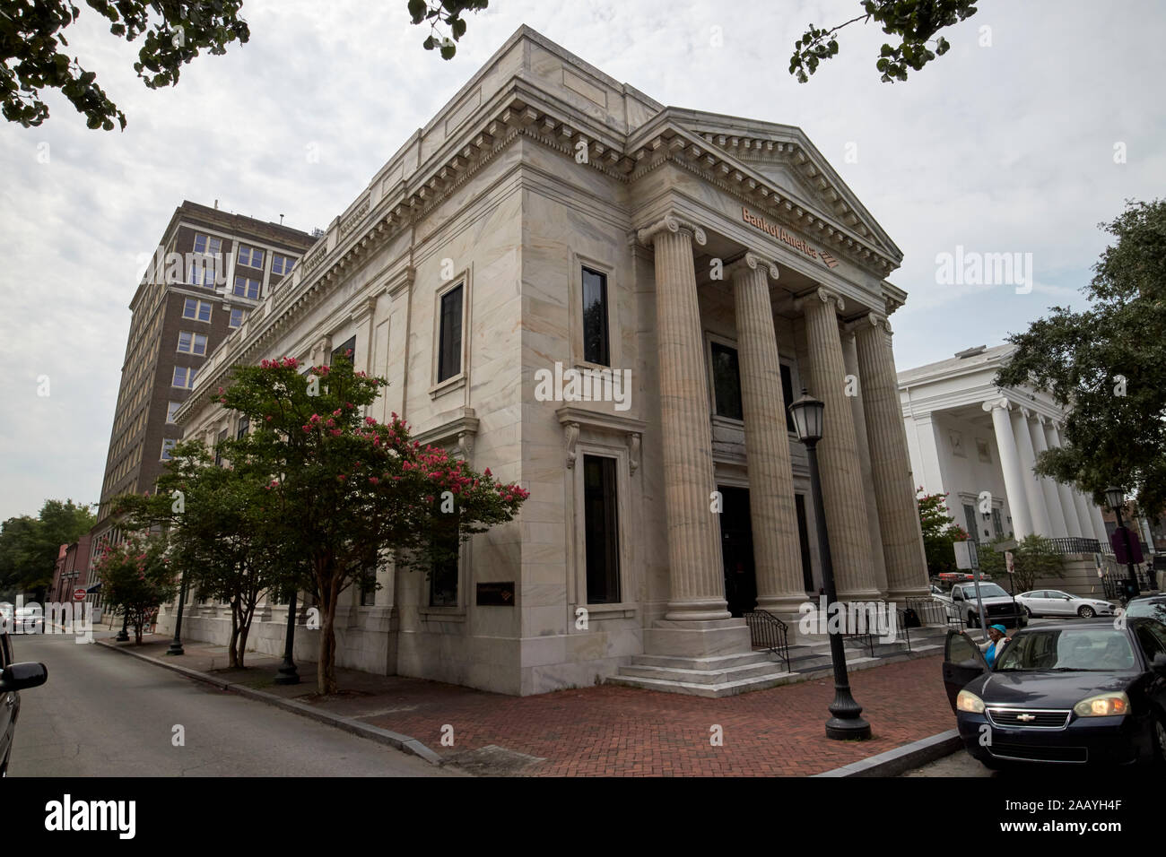 La banque d'Amérique johnston square anciens citoyens et le sud de l'édifice bancaire savannah georgia usa Banque D'Images