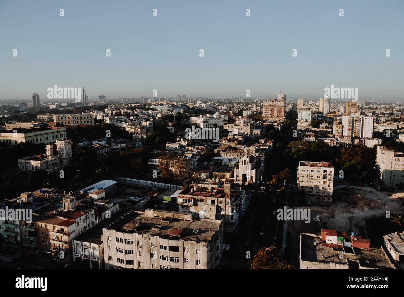 Vue aérienne de la Havane vue depuis l'hôtel Habana libre Banque D'Images