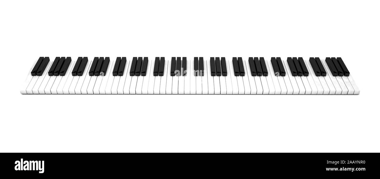 Le rendu 3D, touches de piano avec clé de sol notes . Arrière-plan musical Banque D'Images