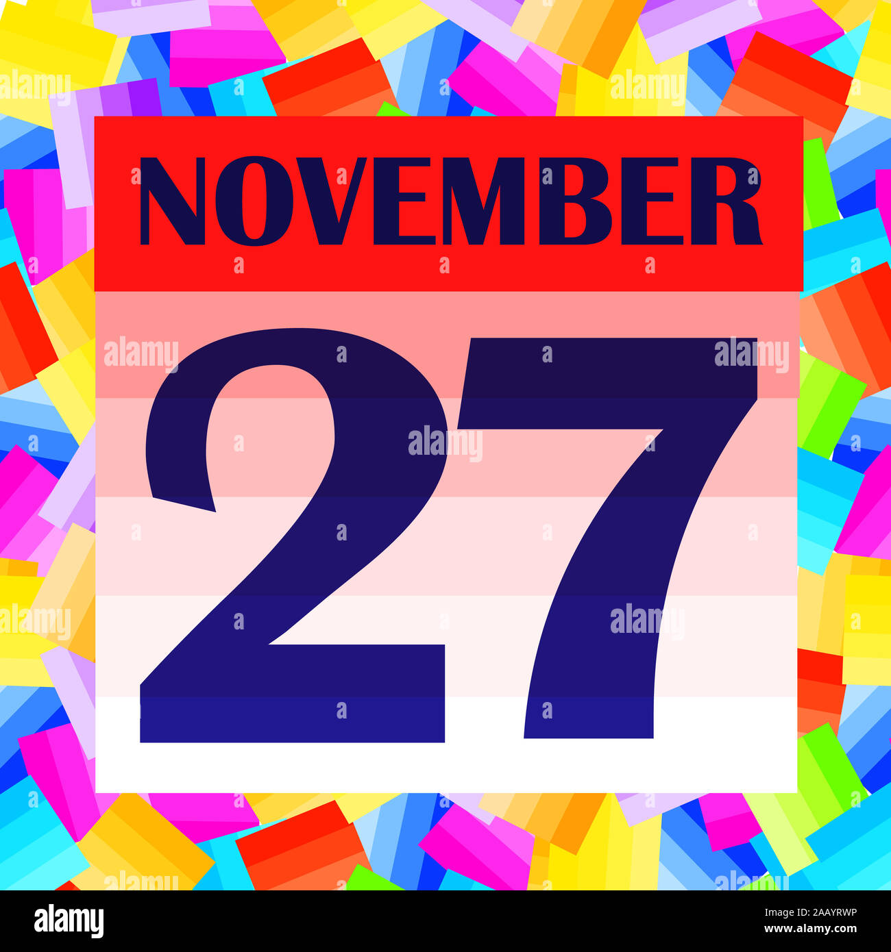 L'icône le 27 novembre. Pour la planification jour important. Bannière pour fêtes et jours avec des fleurs. Novembre vingt-septième icône. L'illustration Photo Stock - Alamy