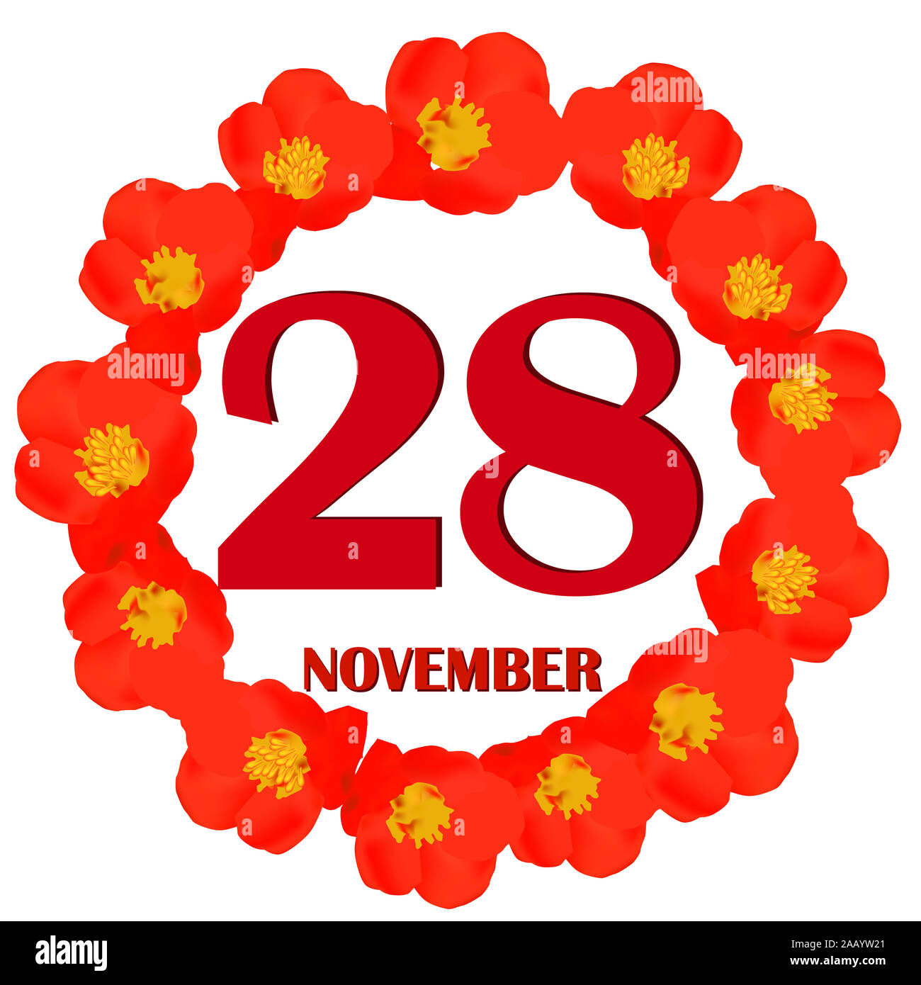 L'icône le 28 novembre. Pour la planification jour important ...