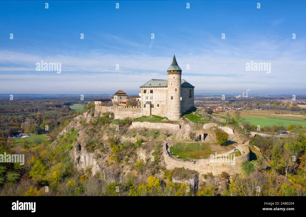 Vue aérienne de Kuneticka Hora château, Pardubice, République Tchèque Banque D'Images
