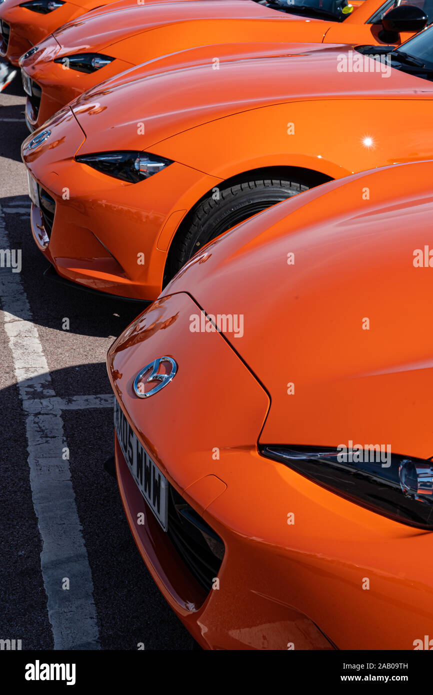 La ligne d'Orange Mazda Miata MX-5 ND Mark 4 modèle 30e anniversaire Banque D'Images