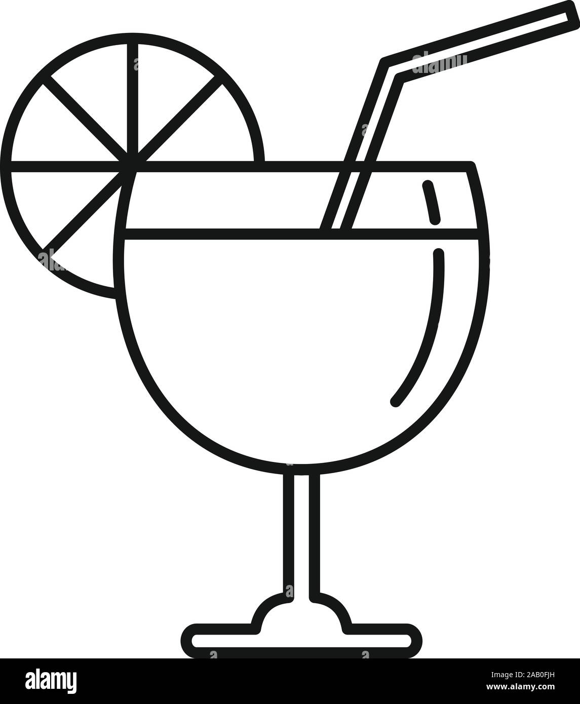 L'icône de cocktail de fruits. Cocktail de fruits l'icône Contour vectoriel pour le web design isolé sur fond blanc Illustration de Vecteur