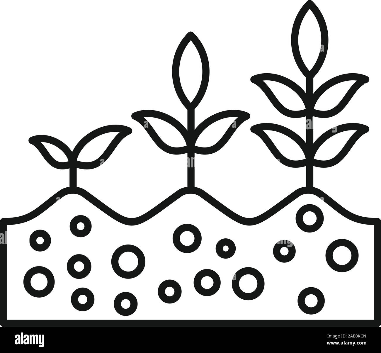 L'icône du sol les plantes. Contours du sol les plantes pour l'icône vecteur web design isolé sur fond blanc Illustration de Vecteur