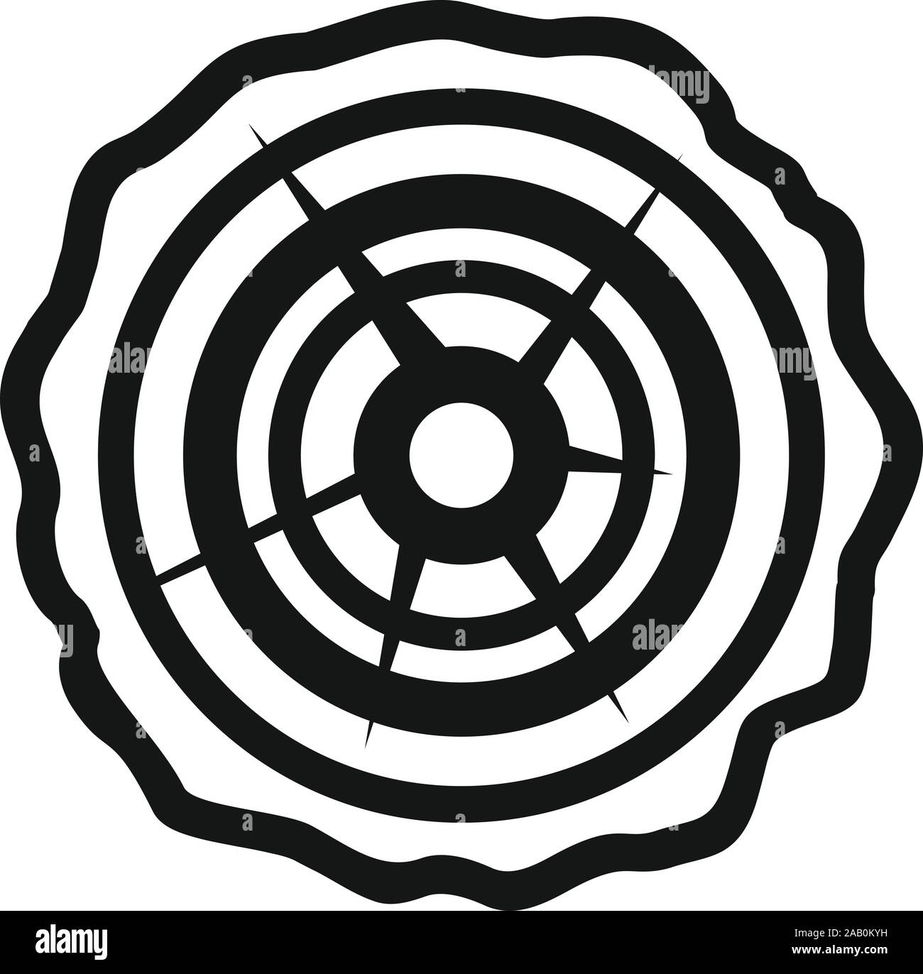 Vue supérieure de la souche d'arbre. Simple illustration d'une vue supérieure de la souche d'arbre pour l'icône vecteur web design isolé sur fond blanc Illustration de Vecteur