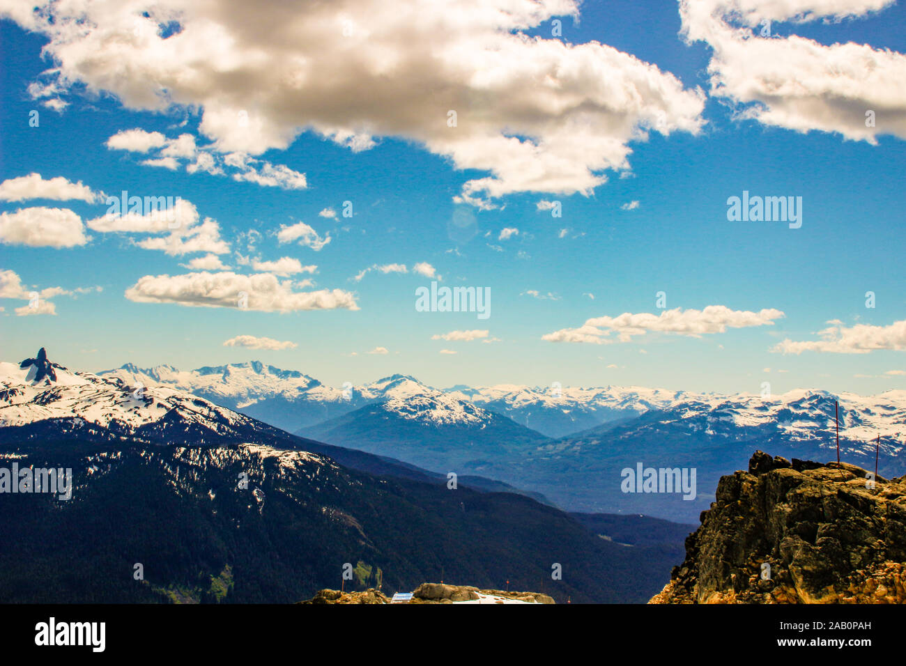 Le sommet du mont Whistler, un jour ensoleillé Banque D'Images
