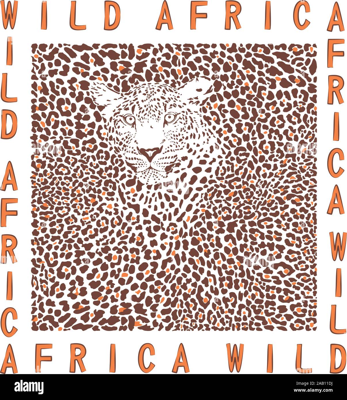 Leopard d'arrière-plan et de texte Illustration de Vecteur