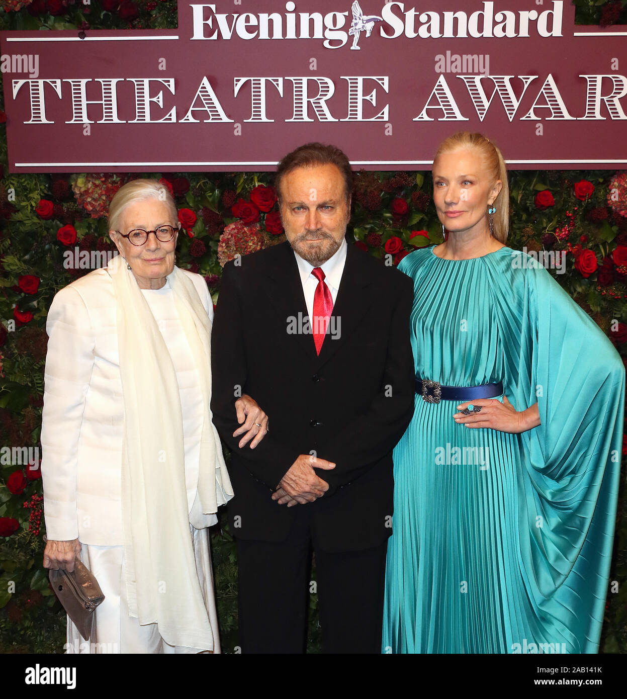 Vanessa Redgrave, Franco Nero et Joely Richardson, Evening Standard Theatre Awards, London Coliseum, Londres, Royaume-Uni, 24 novembre 2019, photo de Richard G Banque D'Images