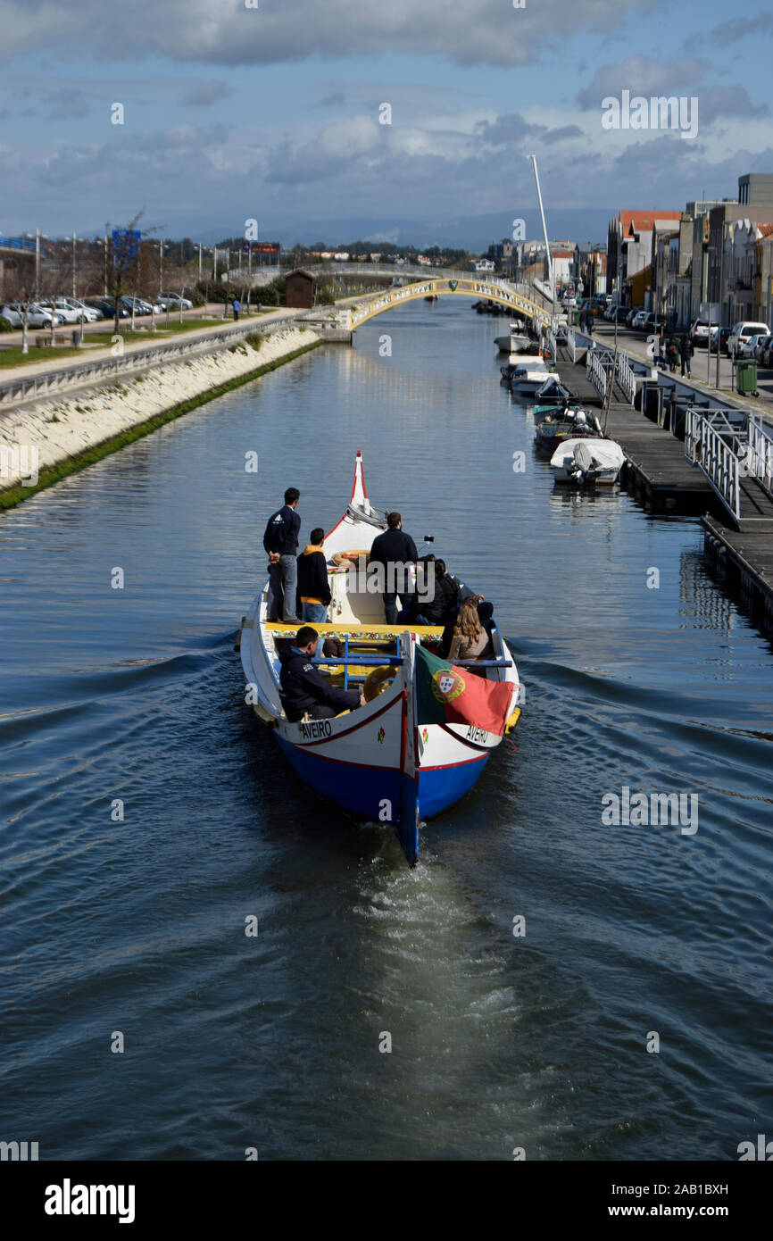 Moliceiro Aveiro Portugal bateau canal Banque D'Images