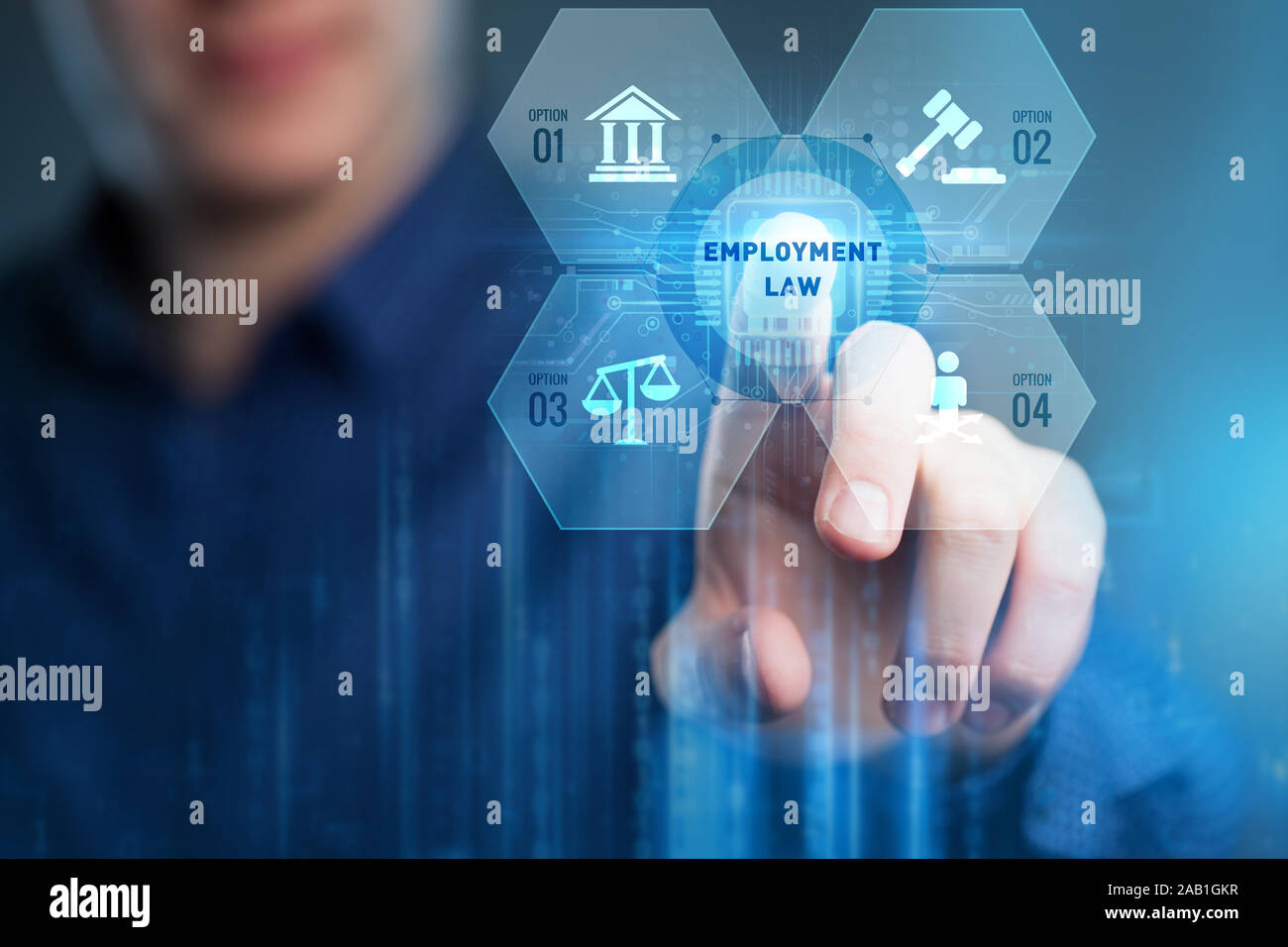 Le commerce, la technologie, Internet et réseau concept. Droit de l'emploi. Banque D'Images