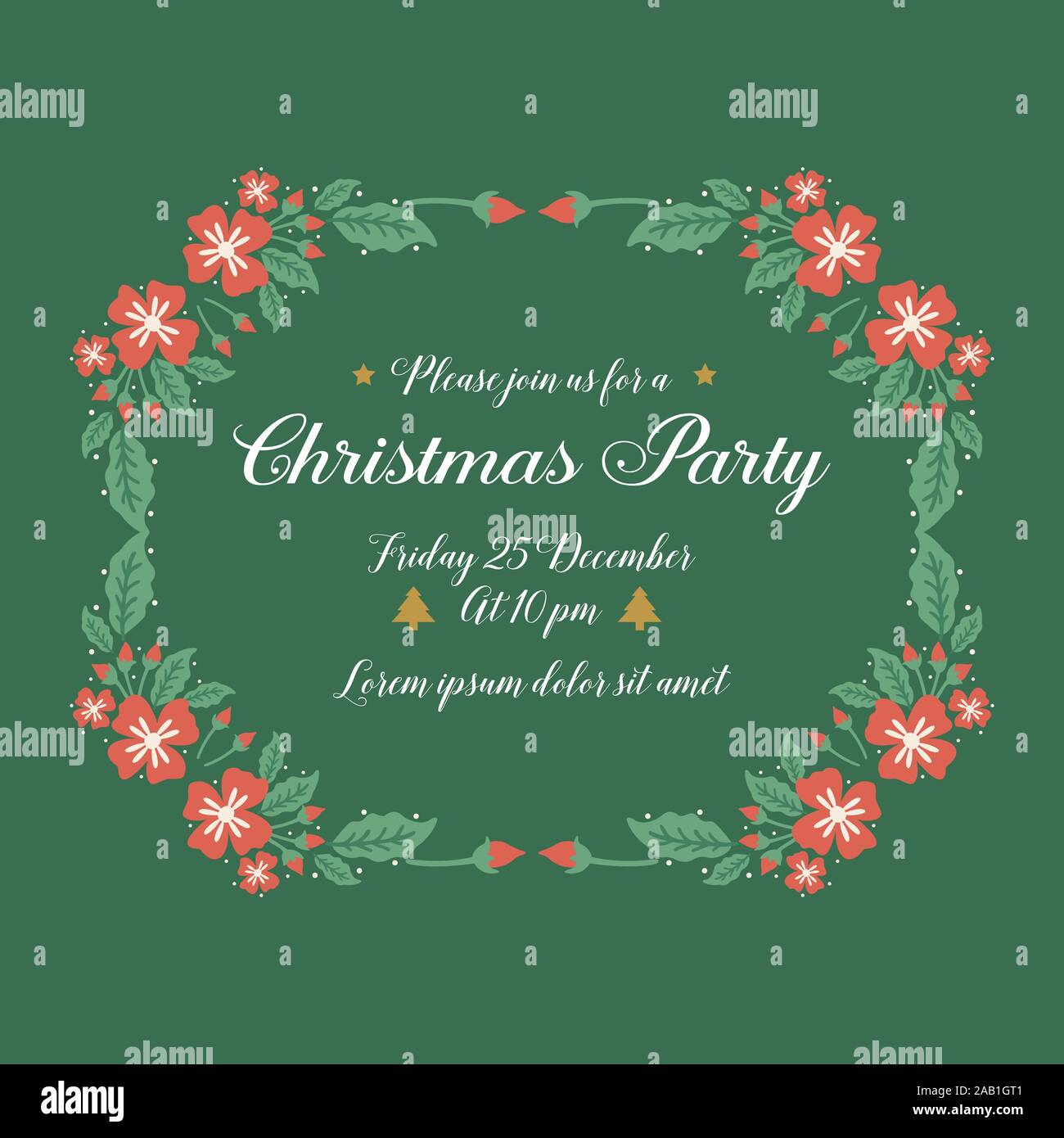 Modèle d'affiche de la fête de Noël, avec des feuilles de style de