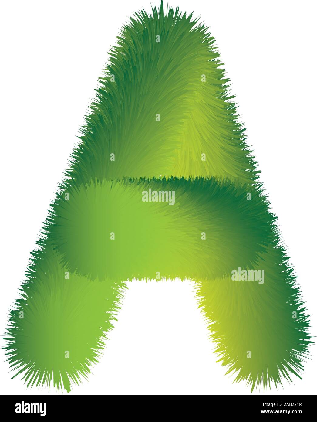 Lettre A. Furry vector font faits de branches de sapin pour la nouvelle année. Illustration de Vecteur