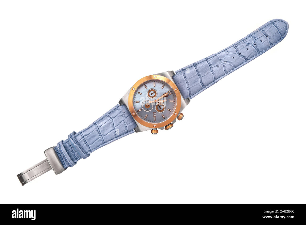 Montre-bracelet d'isoler sur un fond blanc. Montre-bracelet de sport avec un bracelet en nylon. Montres pour les plongeurs. Banque D'Images