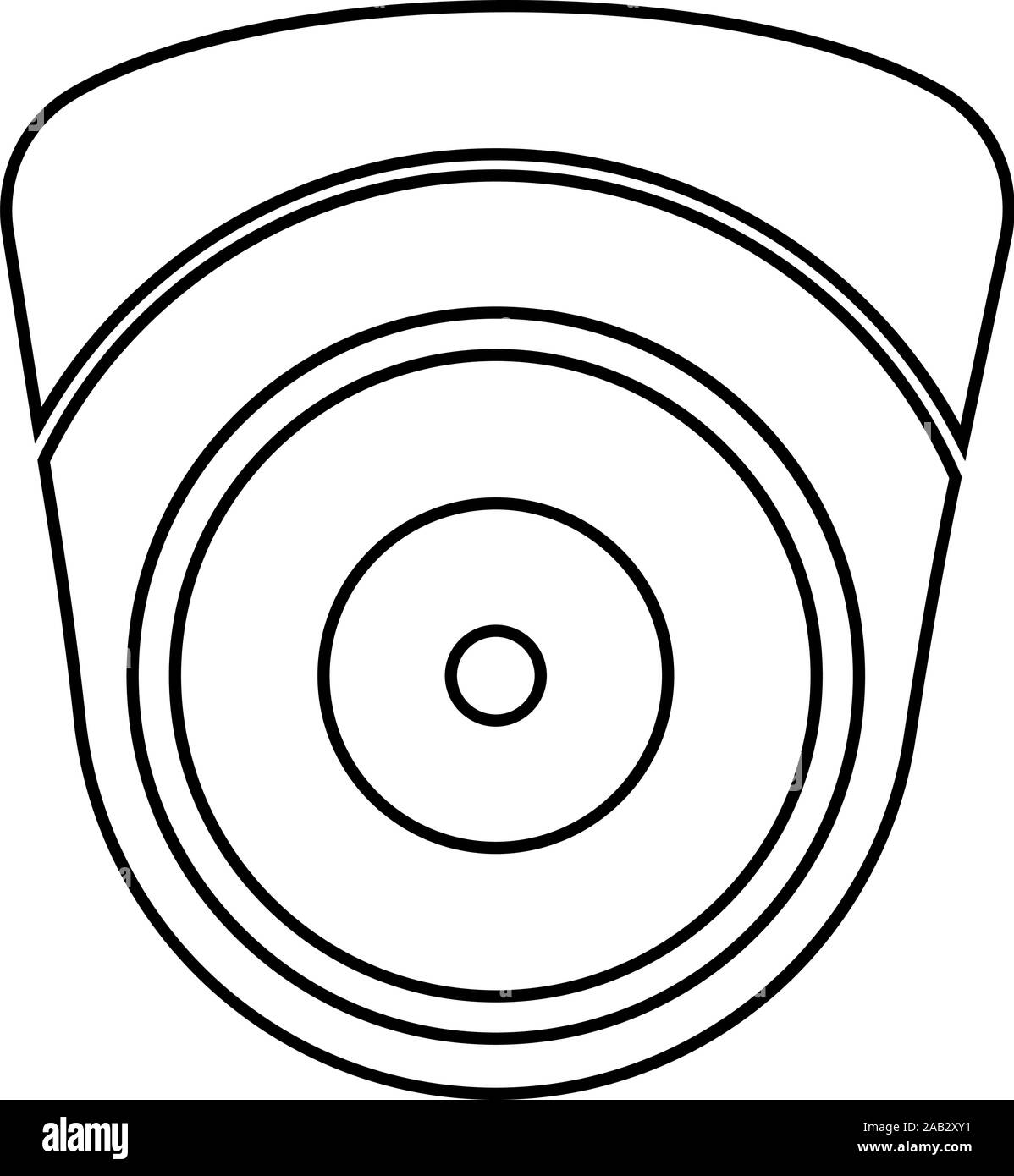 Caméra vidéo caméscope appareil sphérique suivi surveillance CCTV surveillance périphérique sécurisé aperçu l'icône concept vector illustration couleur noir Illustration de Vecteur