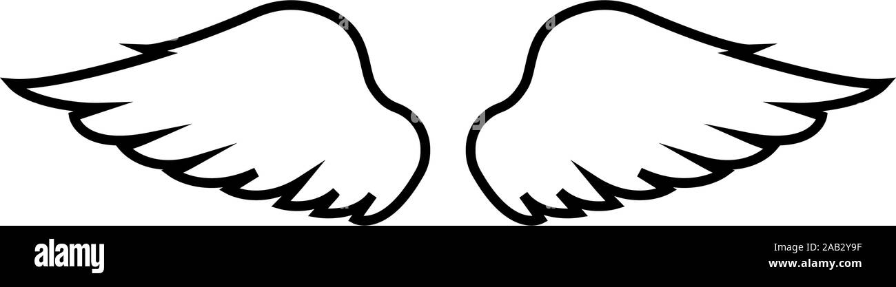 Ailes d'oiseau devil angel Paire de répartir une partie des animaux liberté idée concept Fly aperçu l'icône couleur noir style télévision illustration vectorielle simple image Illustration de Vecteur