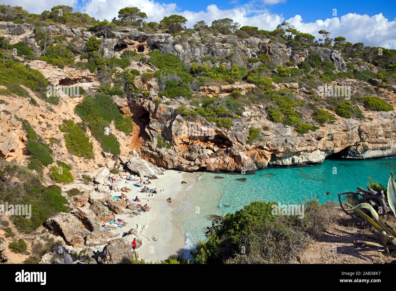 Cala d'es Moro, belle baie de baignade à Cala Llombards, Majorque, îles Baléares, Espagne Banque D'Images