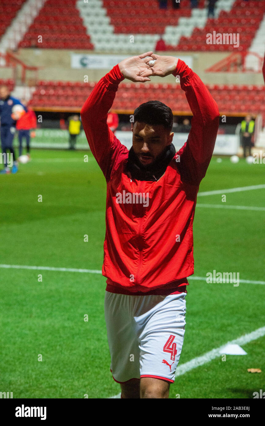 19 novembre 2019, dans le comté de sol, Swindon, Angleterre ; unis en FA Cup, Premier tour Replay, Swindon Town v Cheltenham Town : Danny Rose de Swindon Town Crédit : Gareth Dalley/News Images Banque D'Images