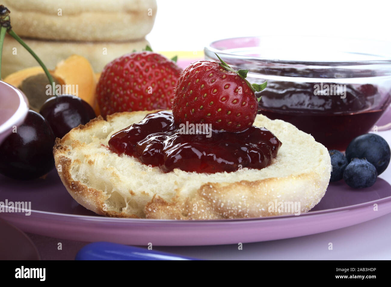 Toastie mit Erdbeermarmelade Banque D'Images