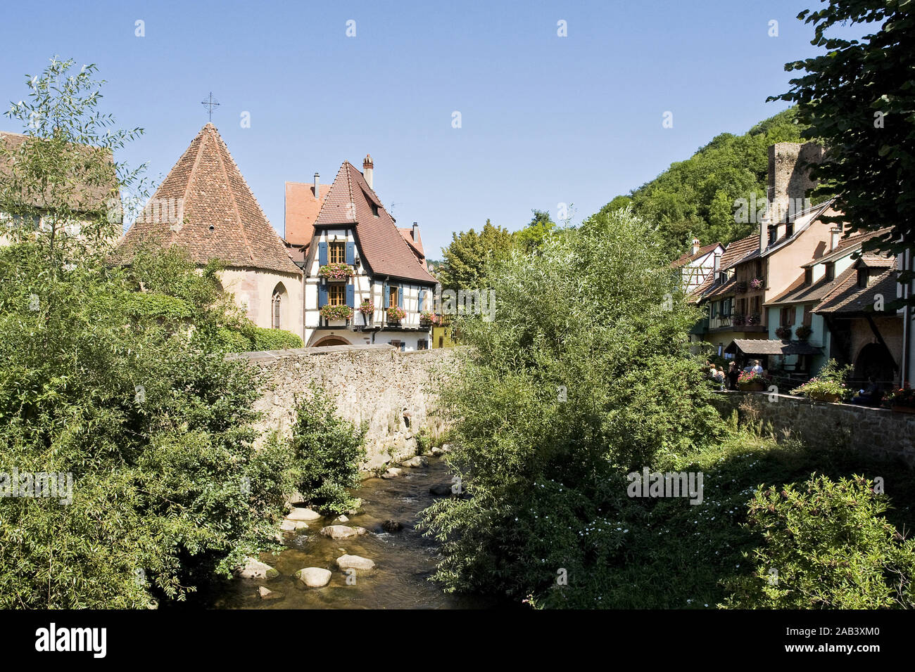 ""Villa Rügen in der Altstadt von Kaysersberg |maisons à colombages de la vieille ville de Kaysersberg| Banque D'Images