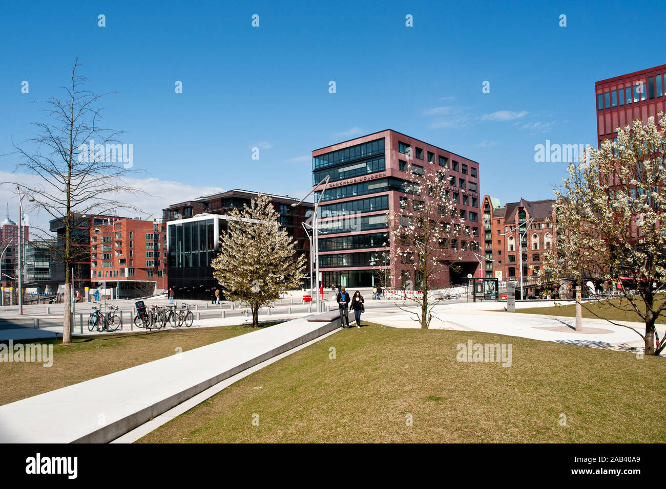 La société Büro- und in der Geschäftsgebäude Hafencity Hamburg von |bureau moderne et les bâtiments commerciaux dans la ville portuaire de Hambourg| Banque D'Images